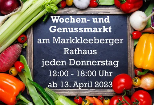 Ein PLakat weist auf den neuen Markt hin.