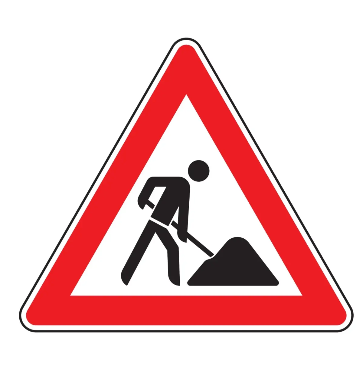 Ein Schild weist auf Bauarbeiten hin.