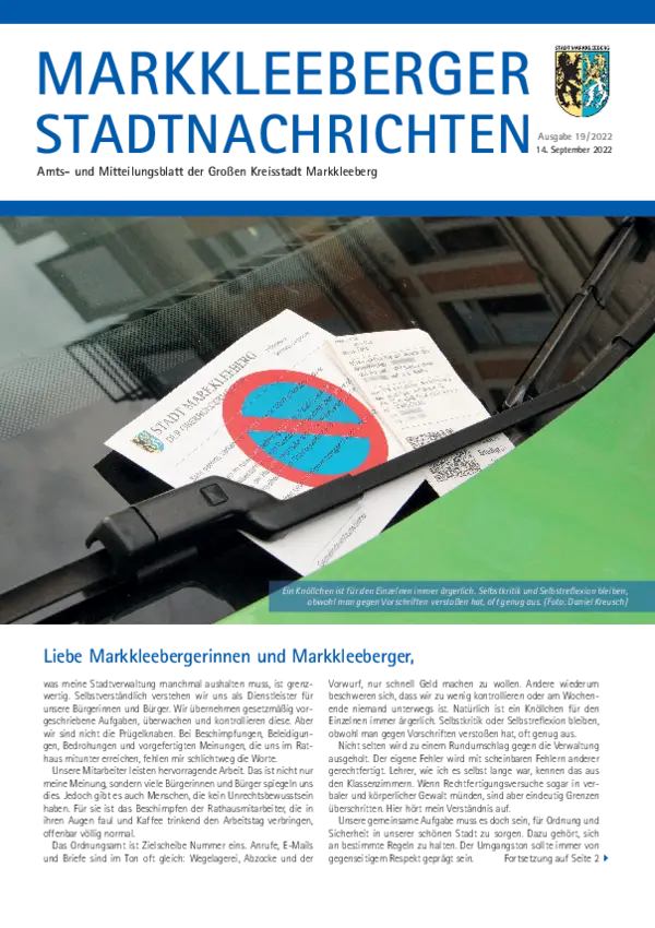 Markkleeberger Stadtnachrichten – Ausgabe 19/2022