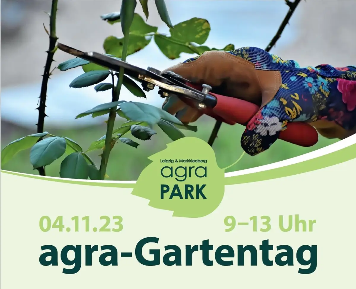Ankündigung des agra-Gartentags mit Termin.