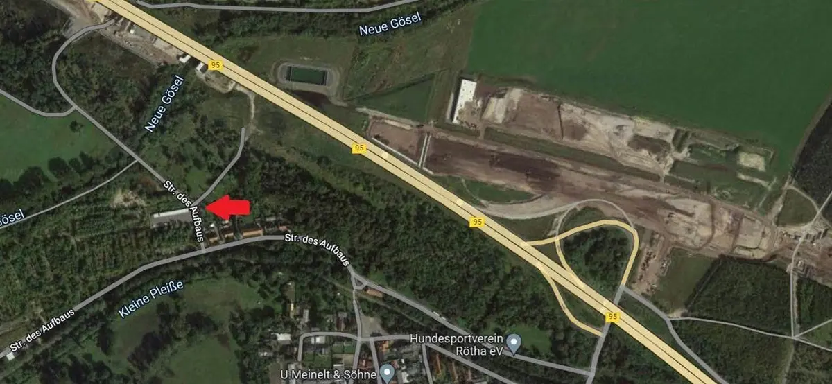 Anfahrtsskizze zum Bau- und Infocenter A72 bei Rötha.