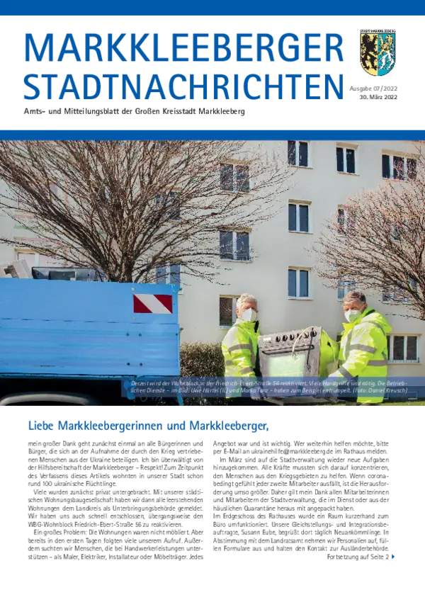 Markkleeberger Stadtnachrichten – Ausgabe 07/2022